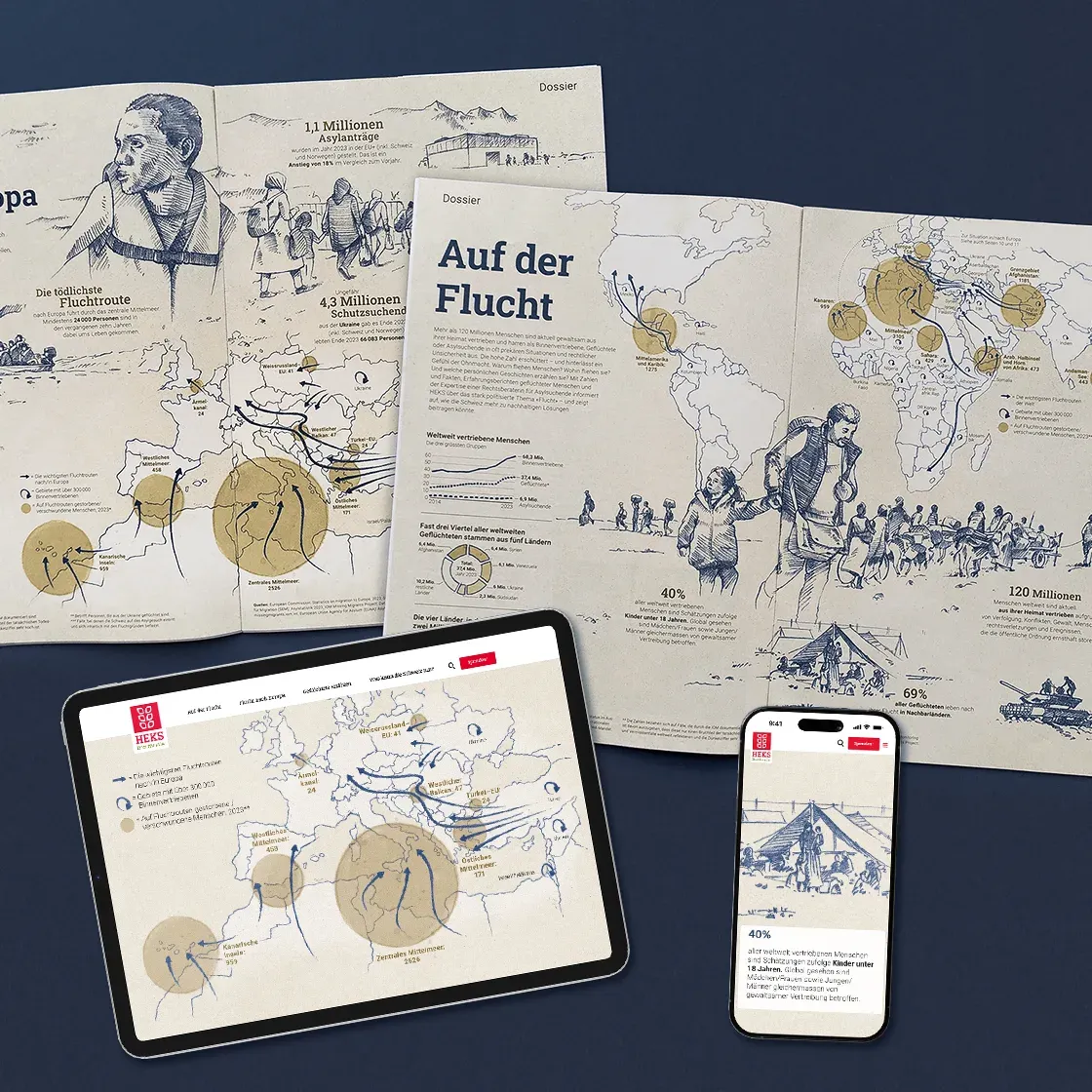 Illustrations and Infographics – People on the Run